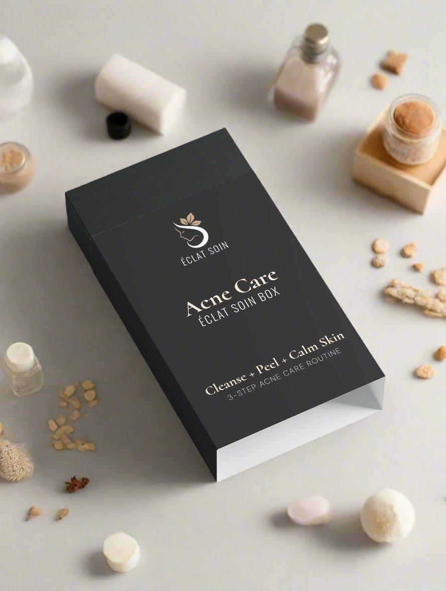 Eclat Soin Acne Care Skincare Collection Box for Cleanse, Peel, and Calm Skin Routine